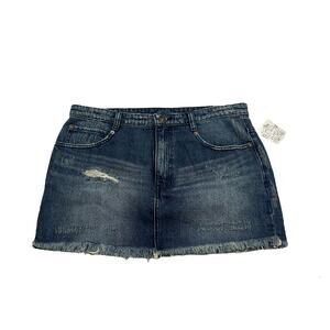NWT Free People Ultra Mini Denim / Lowrise Jean Y2K Skirt, 6